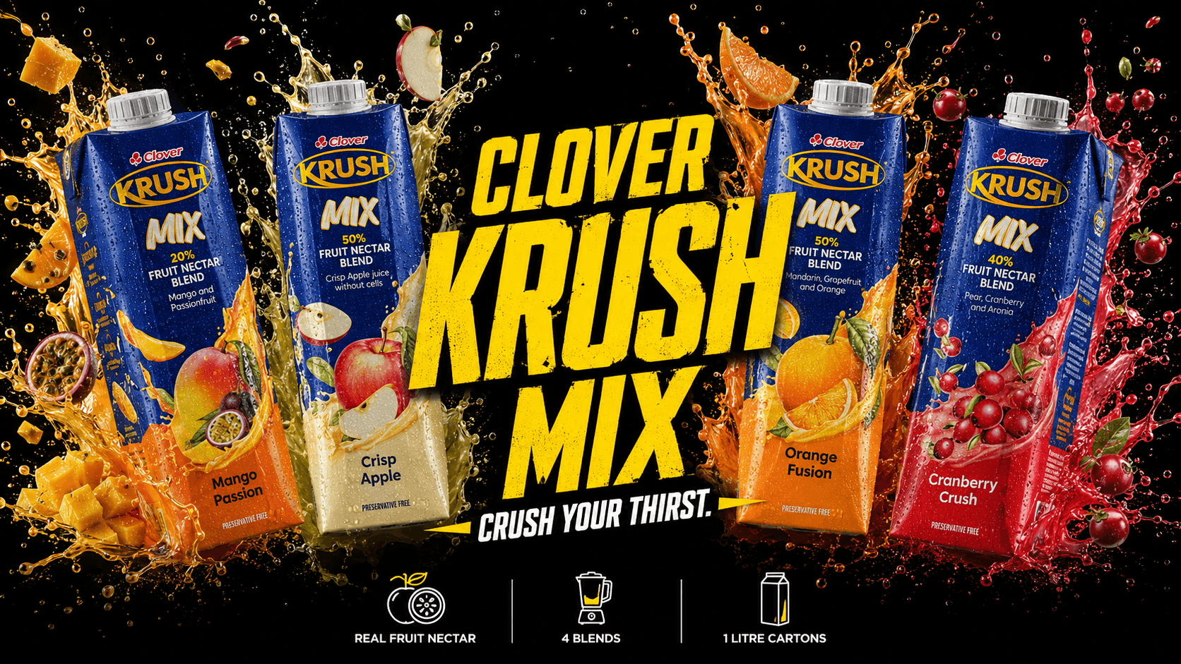 Clover Krush 1L Cartons