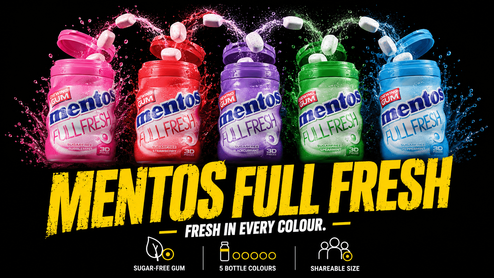 Mentos Full Fresh Gum Bottles
